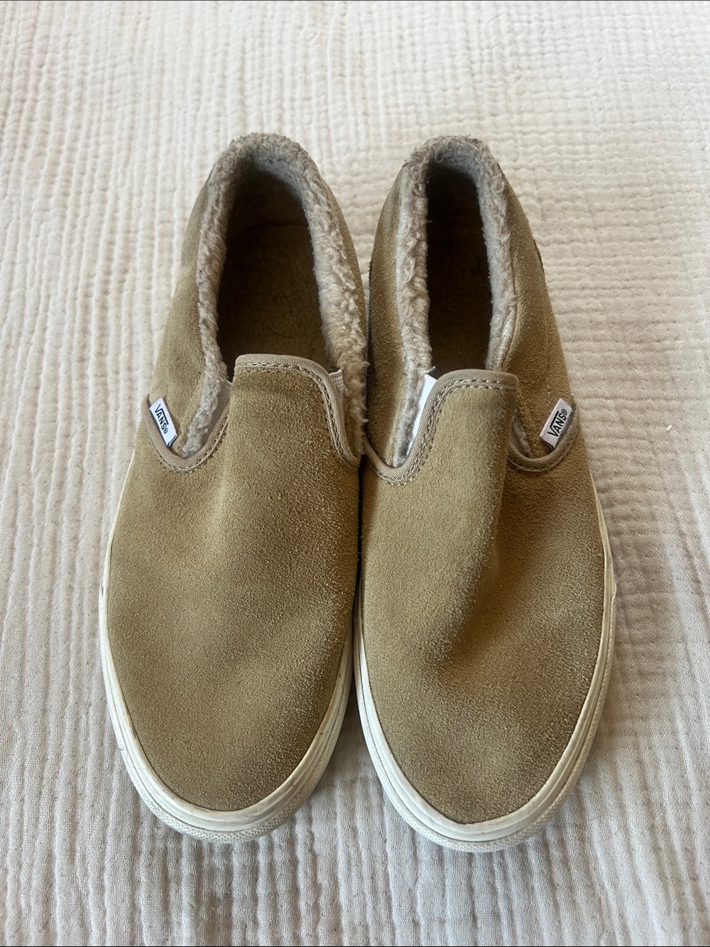 Vans Slip-On Suede Shoes in Light Brown